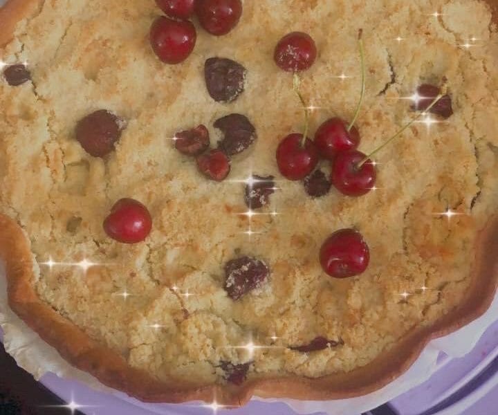 Cliquez pour zoomer ! Tarte aux cerises façon crumble Thermomix par vanou25