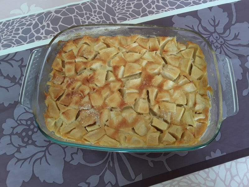 Cliquez pour zoomer ! Flognarde aux pommes (clafoutis aux pommes) Thermomix par Gwenou41