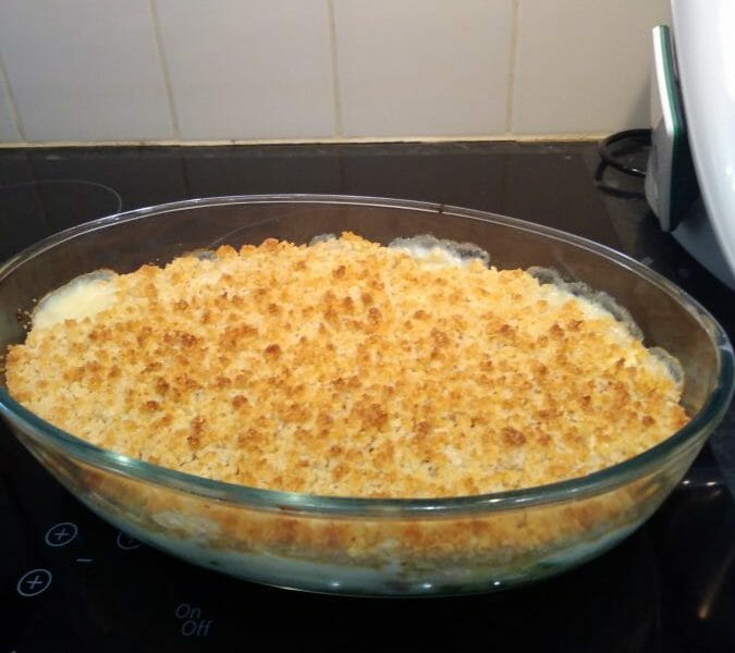 Cliquez pour zoomer ! Crumble courgettes, chèvre et lardons Thermomix par mamounette62