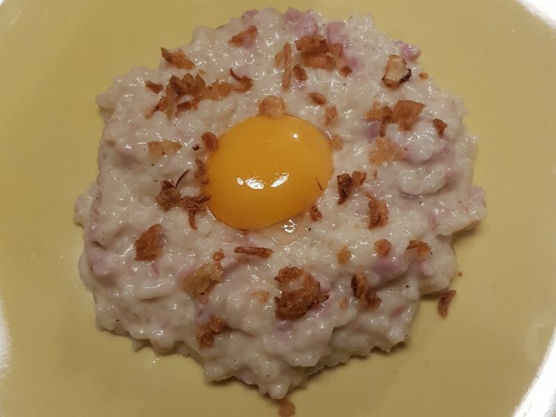 Cliquez pour zoomer ! Risotto façon carbonara Thermomix par steph