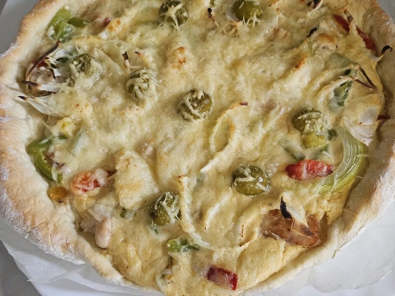 Cliquez pour zoomer ! Pizza poulet tandoori Thermomix par sasha34