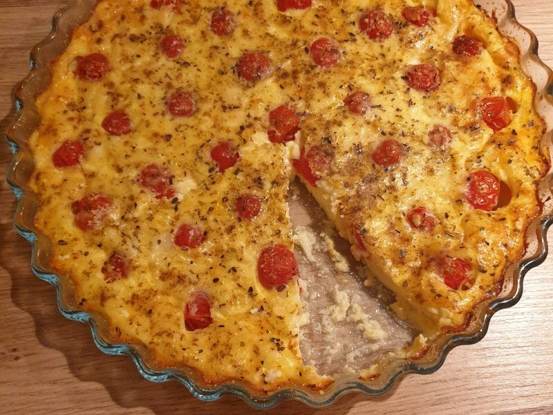 Cliquez pour zoomer ! Clafoutis tomates cerises et fromage de chèvre Thermomix par Debraska