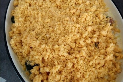 Cliquez pour zoomer ! Crumble courgettes, chèvre et lardons au Thermomix