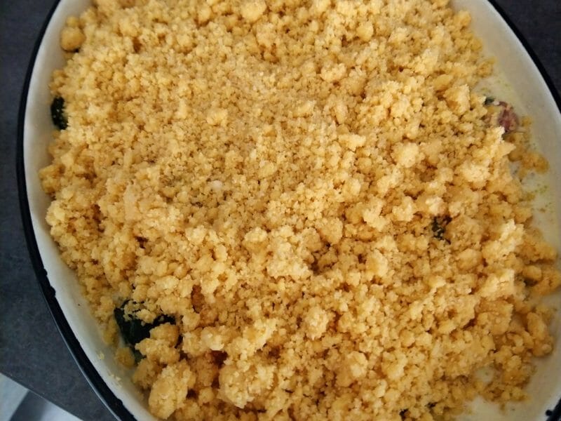 Cliquez pour zoomer ! Crumble courgettes, chèvre et lardons Thermomix par francinec062