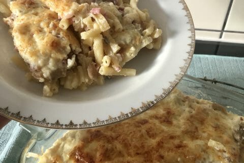 Cliquez pour zoomer ! Gratin de fusilli au jambon au Thermomix