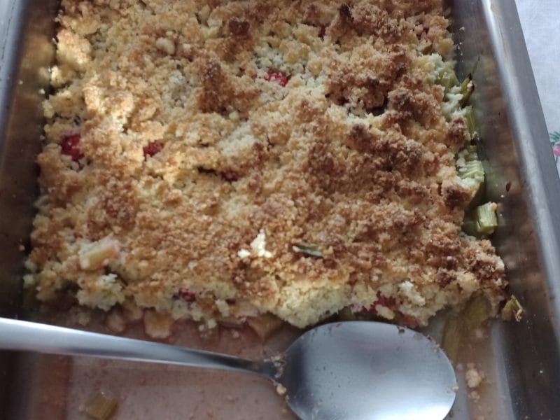 Cliquez pour zoomer ! Crumble fraise rhubarbe et noix de coco Thermomix par aurora57