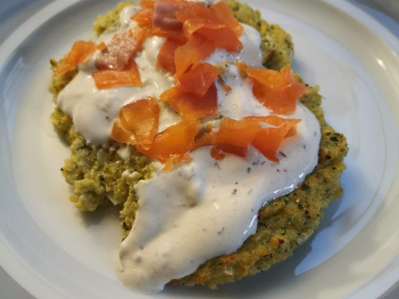 Cliquez pour zoomer ! Galette de légumes et saumon fumé Thermomix par yinyang