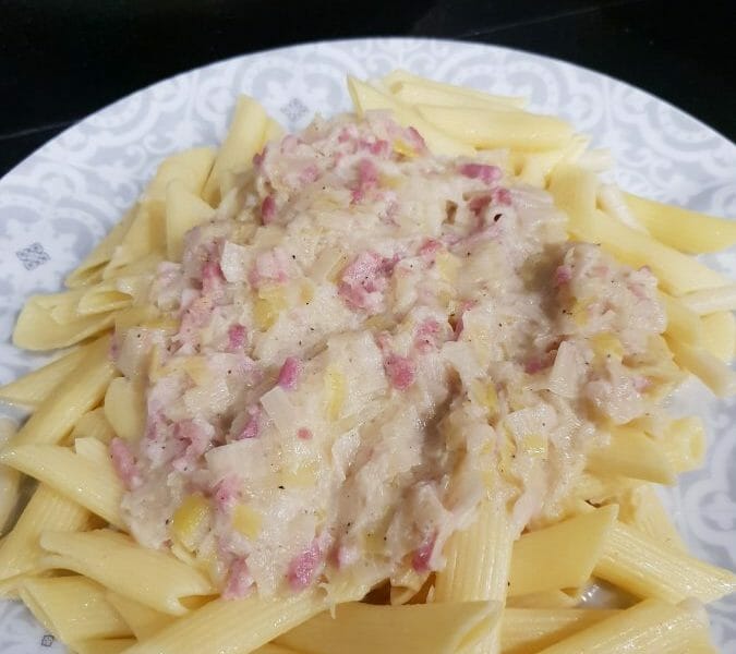 Cliquez pour zoomer ! Tagliatelles à la crème de poireaux Thermomix par rijoms