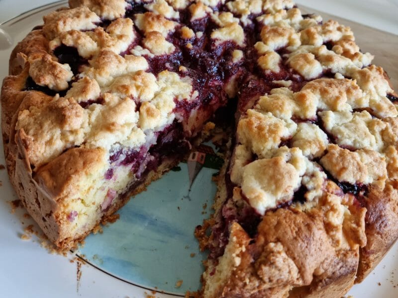 Cliquez pour zoomer ! Gâteau aux myrtilles façon crumble Thermomix par Karin1911