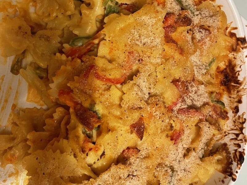 Cliquez pour zoomer ! Gratin de macaroni poivrons et chorizo Thermomix par Ginou.g