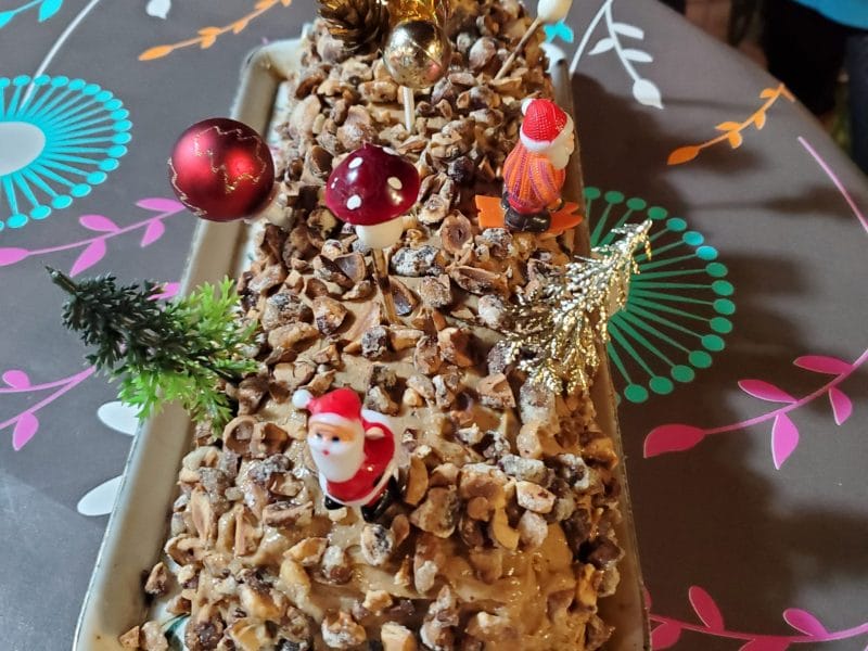 Cliquez pour zoomer ! Bûche pralinée aux éclats de noisettes caramélisés Thermomix par rainette95