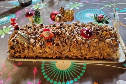 Cliquez pour zoomer ! Bûche pralinée aux éclats de noisettes caramélisés Thermomix par rainette95