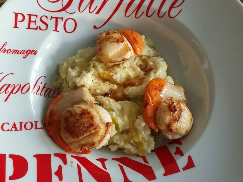 Cliquez pour zoomer ! Risotto aux Saint Jacques et poireaux Thermomix par Veronael