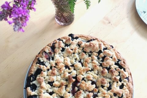 Cliquez pour zoomer ! Tarte aux myrtilles façon crumble Thermomix par EliseB