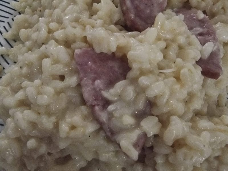 Cliquez pour zoomer ! Risotto à la saucisse fumée et au comté Thermomix par Ludivine973