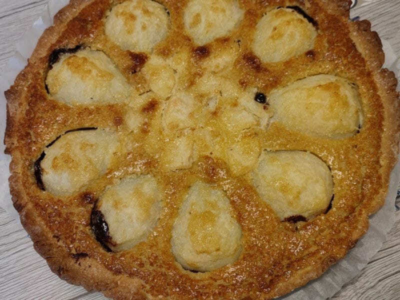 Cliquez pour zoomer ! Tarte aux poires sur lit de chocolat Thermomix par Frederique_4