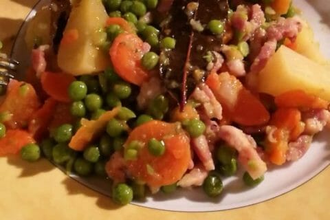 Jardinière de légumes aux lardons au Thermomix - Cookomix