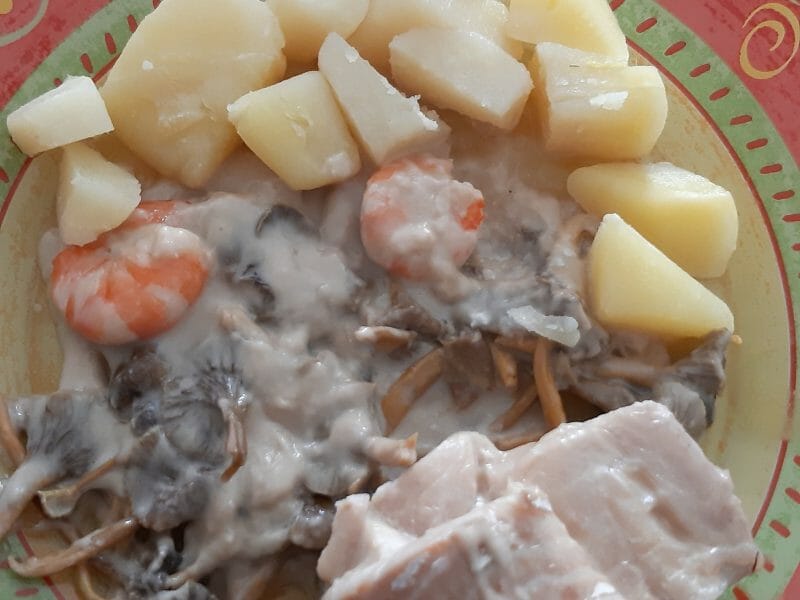 Cliquez pour zoomer ! Filets de sole aux crevettes et champignons Thermomix par Katou37
