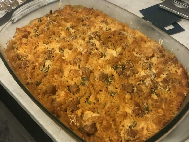 Cliquez pour zoomer ! Gratin de torsades aux merguez Thermomix par tatache2001