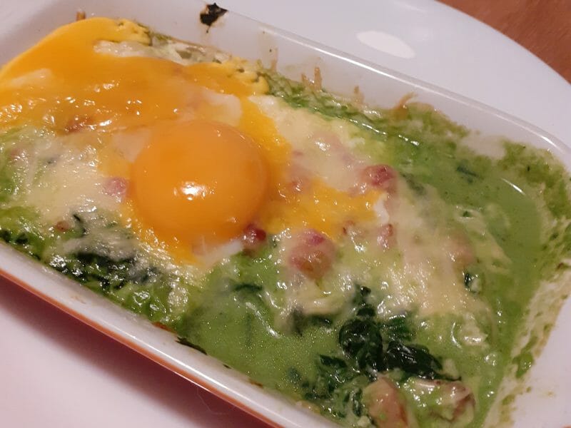 Cliquez pour zoomer ! Oeufs cocotte épinards et chorizo Thermomix par rouckyina