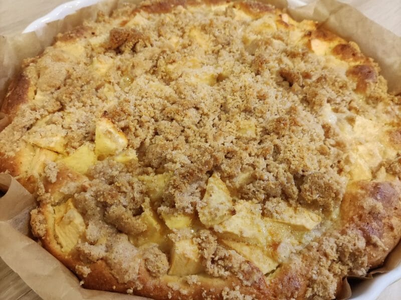 Cliquez pour zoomer ! Tarte briochée aux prunes avec streusel Thermomix par Zigonio