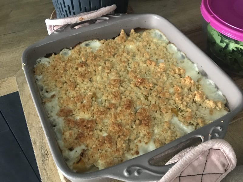 Cliquez pour zoomer ! Crumble courgettes, chèvre et lardons Thermomix par carolineG31