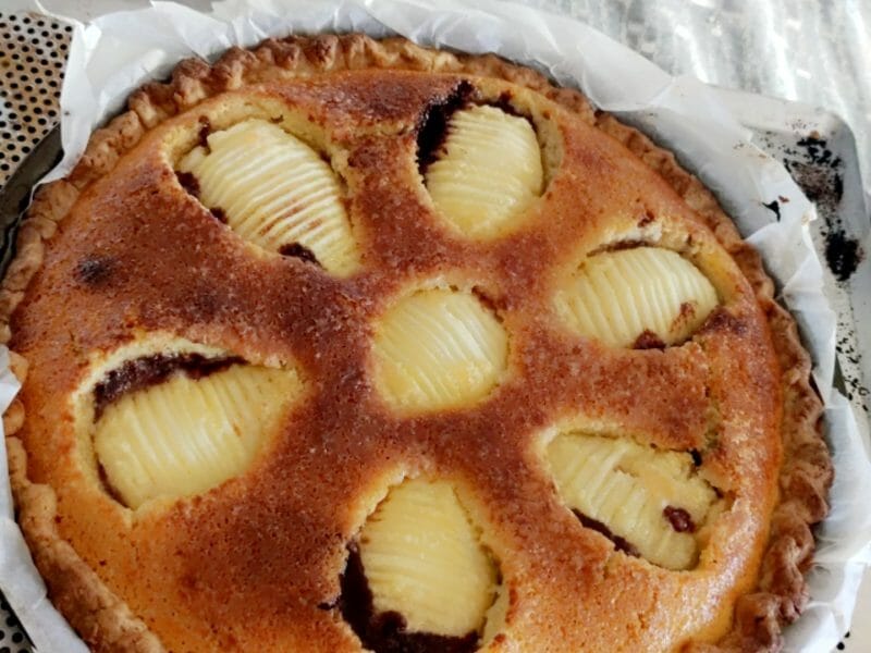 Cliquez pour zoomer ! Tarte aux poires sur lit de chocolat Thermomix par ANNA