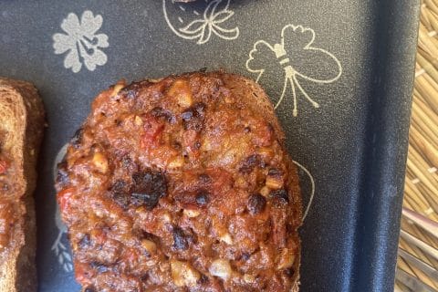 Cliquez pour zoomer ! Crostini tomates, olives et mozzarella Thermomix par originebike