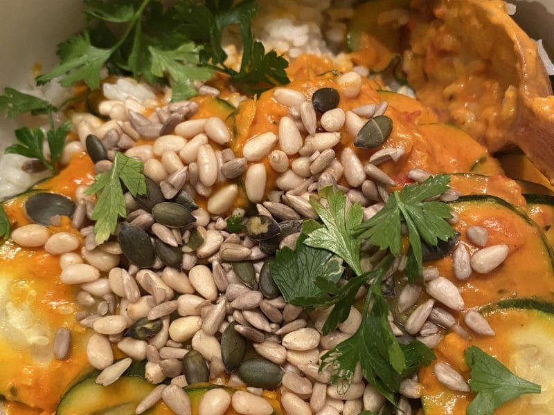 Cliquez pour zoomer ! Curry de courgettes au lait de coco Thermomix par originebike