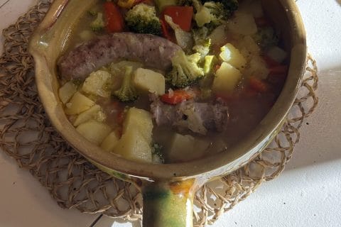 Cliquez pour zoomer ! Ragoût de légumes, pommes de terre et saucisses Thermomix par originebike