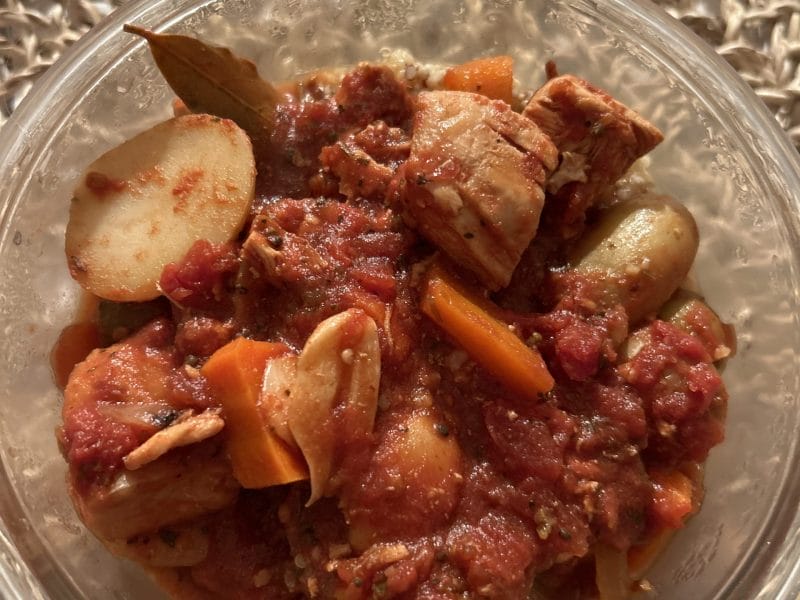 Cliquez pour zoomer ! Poulet aux pommes de terre, poivron et tomates Thermomix par originebike