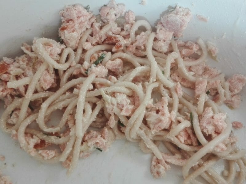 Spaghettis au saumon fumé au Thermomix Cookomix