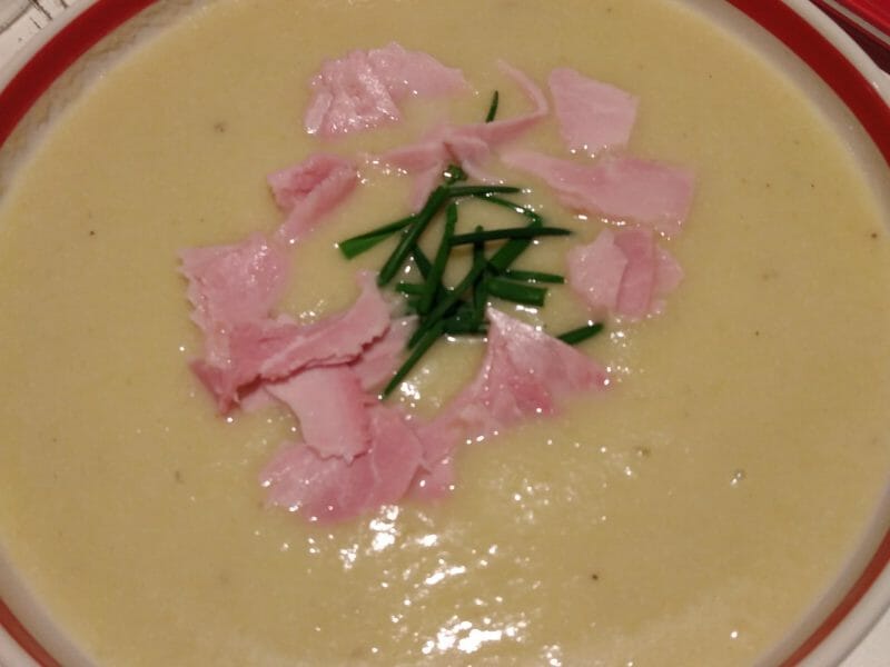 Cliquez pour zoomer ! Crème de poireaux, poires et jambon cru Thermomix par originebike