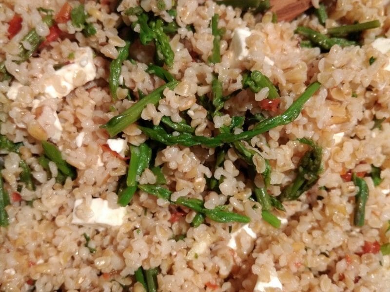 Cliquez pour zoomer ! Salade de millet aux asperges vertes Thermomix par originebike