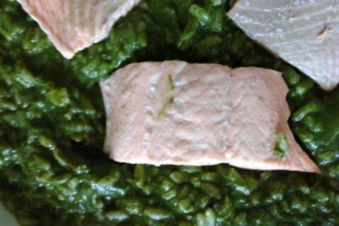 Cliquez pour zoomer ! Risotto tout vert au saumon Thermomix par originebike