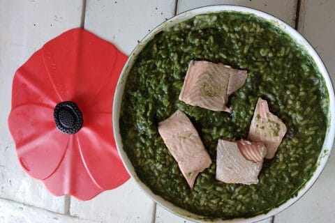 Cliquez pour zoomer ! Risotto tout vert au saumon Thermomix par originebike