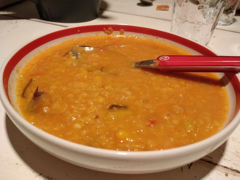 Cliquez pour zoomer ! Soupe de lentilles corail, curry et coco Thermomix par originebike