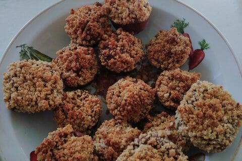 Cliquez pour zoomer ! Crumb cake poires et chocolat Thermomix par originebike