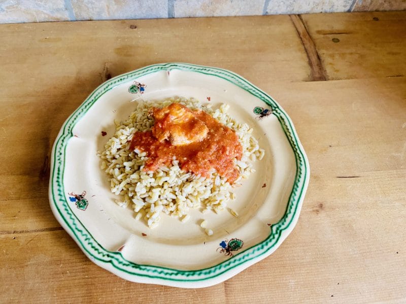 Cliquez pour zoomer ! Curry crémeux de poulet tomates et amandes Thermomix par Candyella✨