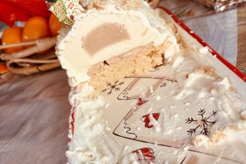 Cliquez pour zoomer ! Bûche vanille praliné Thermomix par Candyella✨