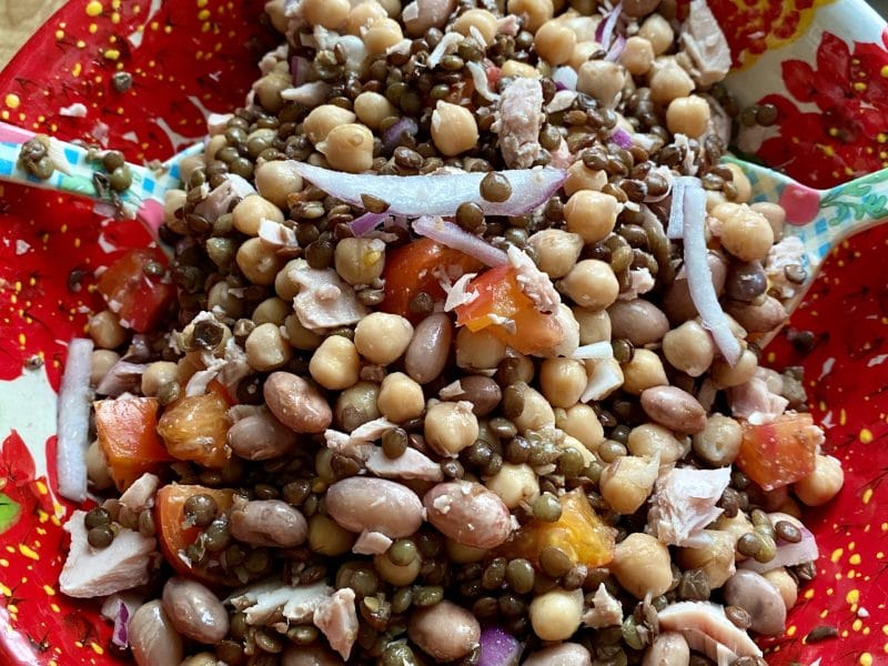 Cliquez pour zoomer ! Salade de légumineuses aux bâtonnets de crabe Thermomix par Candyella✨