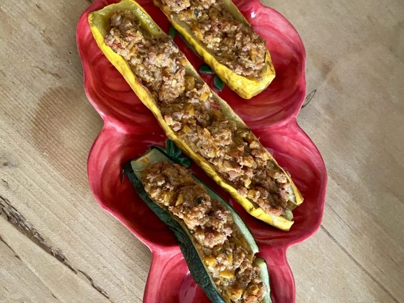 Cliquez pour zoomer ! Courgettes farcies à la viande hachée Thermomix par Candyella✨