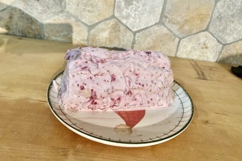 Cliquez pour zoomer ! Bûche de Noël framboises et chocolat blanc Thermomix par Candyella✨