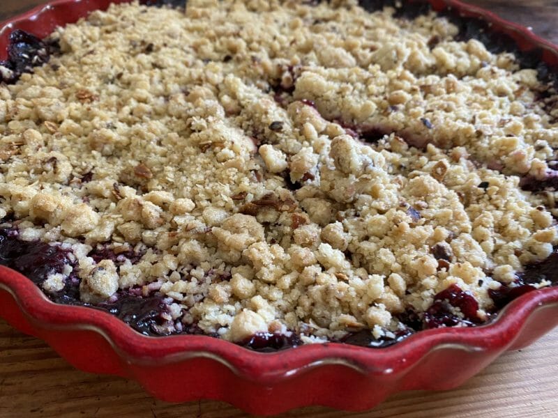 Cliquez pour zoomer ! Tarte aux cerises façon crumble Thermomix par Candyella✨