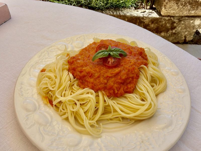 Cliquez pour zoomer ! Pâtes aux tomates et poivrons Thermomix par Candyella✨