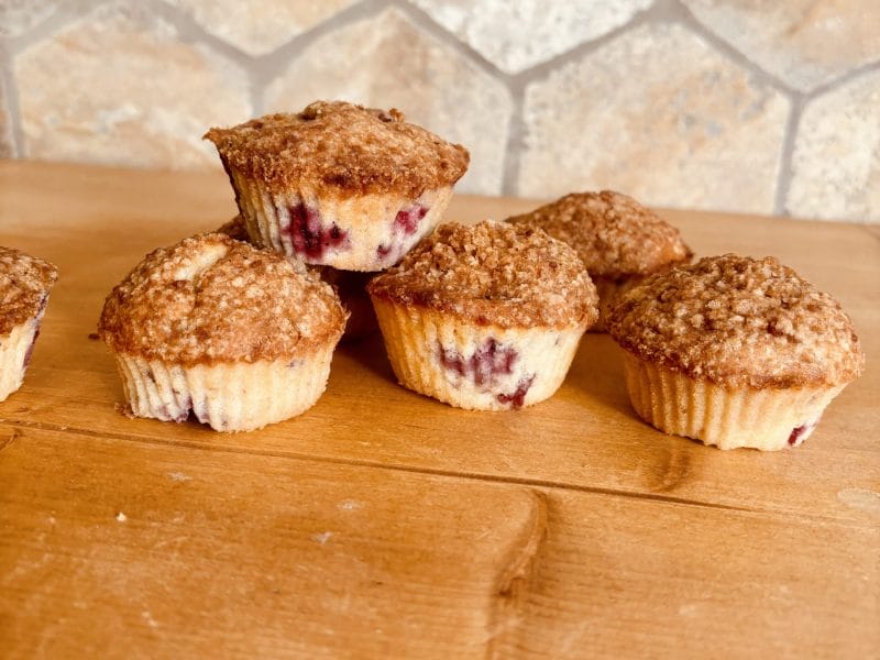 Cliquez pour zoomer ! Muffins aux mûres façon crumble Thermomix par Candyella✨
