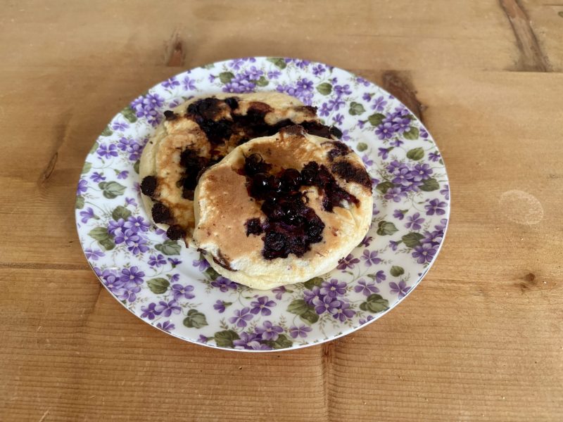 Cliquez pour zoomer ! Pancake myrtilles et pépites de chocolat Thermomix par Candyella✨