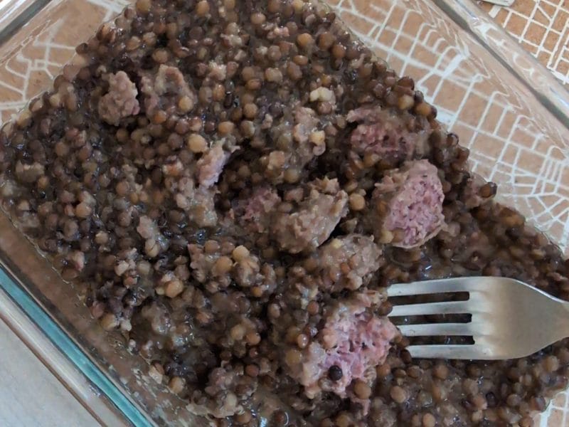 Cliquez pour zoomer ! Lentilles et ses saucisses Thermomix par Highlandeuse