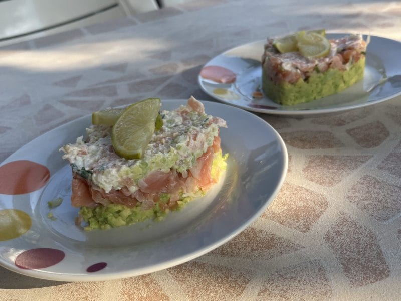 Cliquez pour zoomer ! Tartare aux 2 saumons sur purée d’avocat Thermomix par seb231268