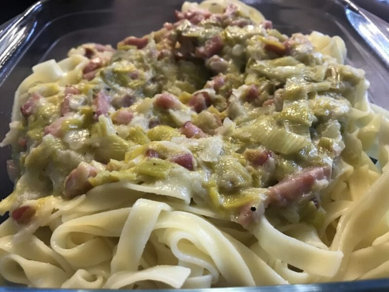 Cliquez pour zoomer ! Tagliatelles à la crème de poireaux Thermomix par Pi-aiM